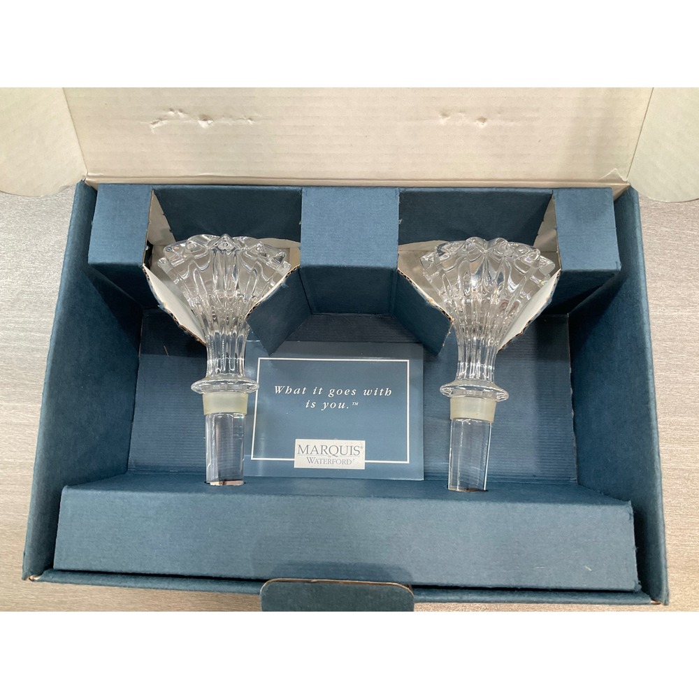 PAIR OF MARQUIS BY WATERFORD BROOKSIDE CRYSTAL WINE STOPPERS
